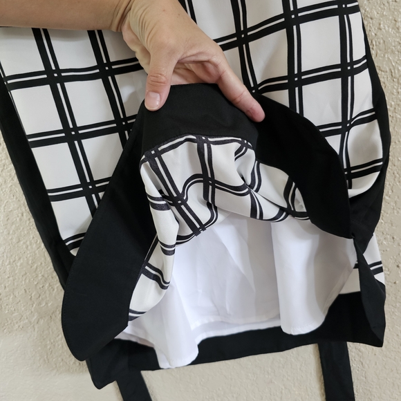 NWT Ann Taylor Monochrome Checkered Mini Dress - Picture 6 of 10